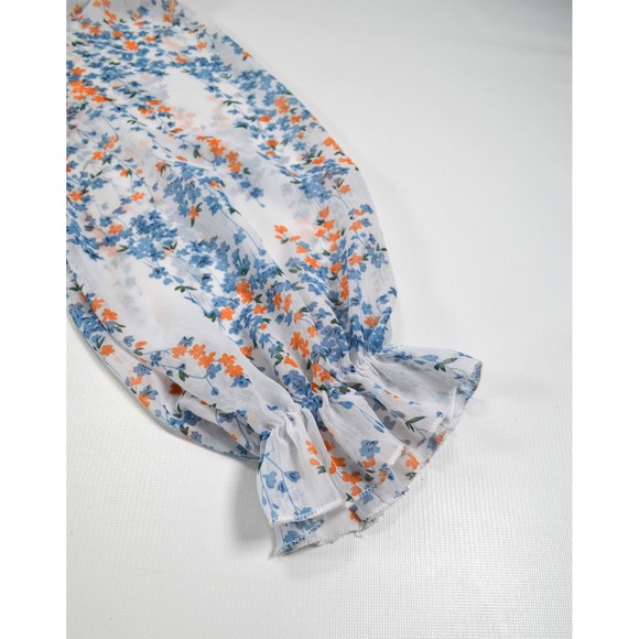 Unbranded Floral‎ Dress Long Sleeves Cottagecore Fairy Womens M Deep V-Neck - Picture 12 of 16